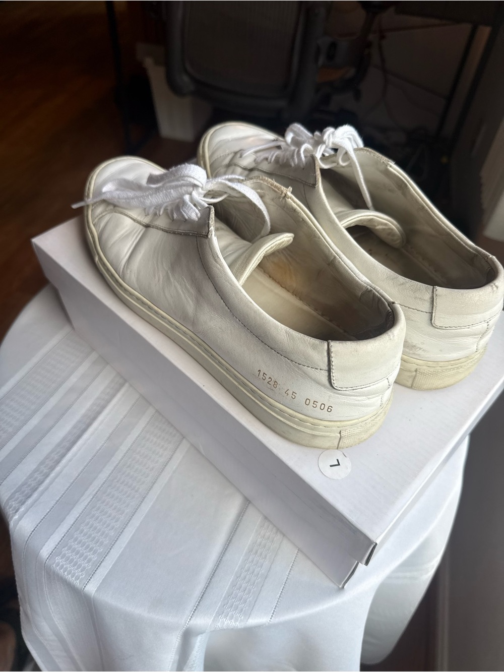 Common Projects Original Achilles Low White Leather Sneakers EU 45 / US 12